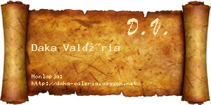 Daka Valéria névjegykártya